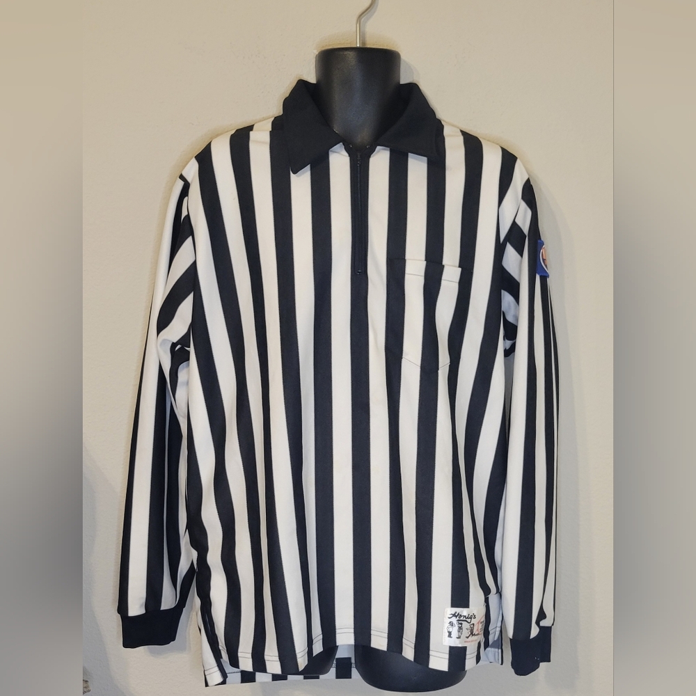 Honig's Whistle Stop Referee Black and White Striped Long Sleeve Shirt